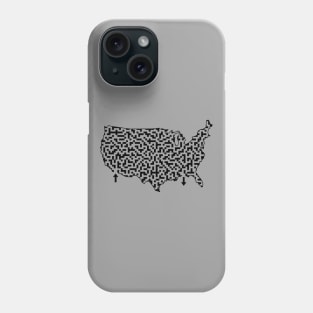 United States of America Shaped Maze & Labyrinth Phone Case