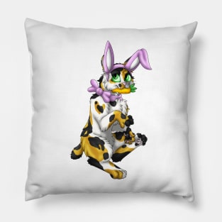 Bobtail BunnyCat: Calico (Pink) Pillow