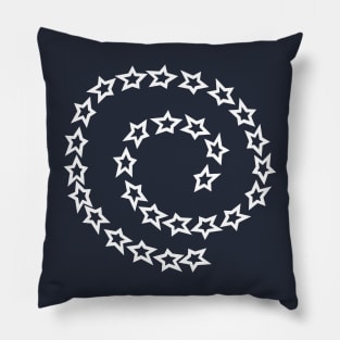 Spiral of White Stars Pillow