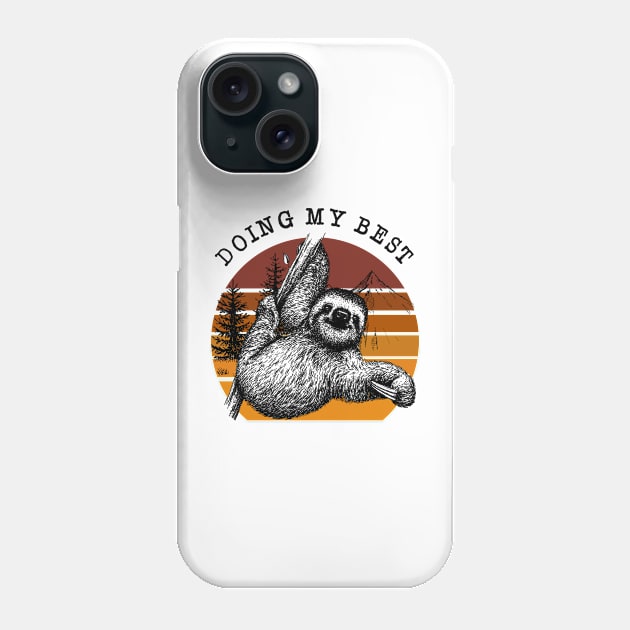 Vintage Doing My Best Sloth Phone Case by AnnetteNortonDesign