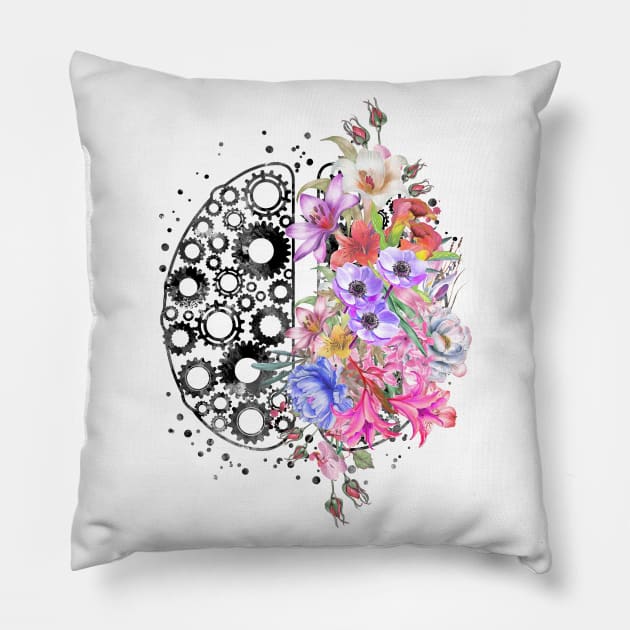 Brain anatomy Pillow by RosaliArt