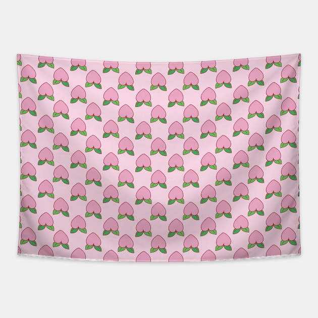 Heart Peach Pink Pattern Tapestry by saradaboru