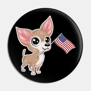 American Flag Chihuahua Dog Love Pin