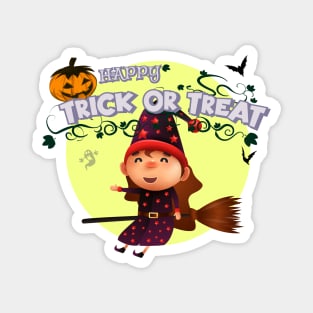 Cute cartoon Happy Halloween.Trick or Treat. Magnet