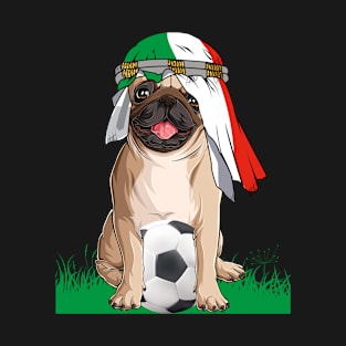 Cute Dog lovers Cute Pug Retro Italia  Flag Pride T-Shirt