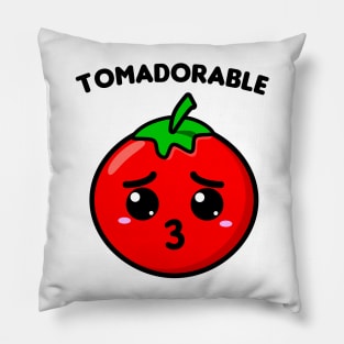 Adorable red Kawaii Tomato called Tomadorable Pillow