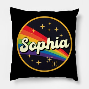 Sophia // Rainbow In Space Vintage Style Pillow