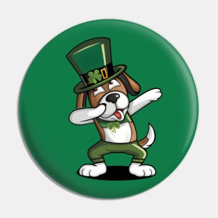 St Patricks Day Dabbing Dog Pin