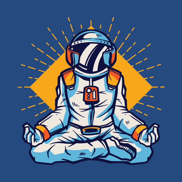 Meditating Astronaut Illustration // Outer Space, Inner Peace by SLAG_Creative