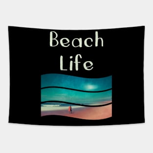 Beach Life - Surfer and Waves Tapestry