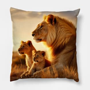 Lion Animal Nature Majestic Wilderness Pillow