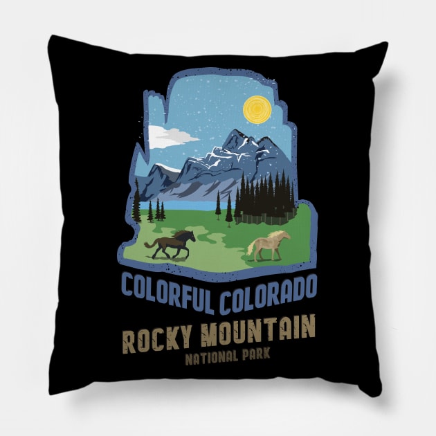 Colorful Colorado Pillow by mypointink
