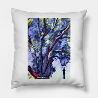 Abstract Tree and Light, Prints, Totes, Tees, Shirt, Skirt, Pillows, Duvet Cover, Wall Cover, Blue and Yellow Design, Shower Curtain Pillow