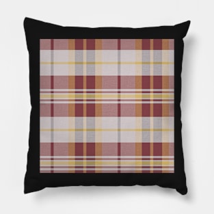 Autumn Aesthetic Arable 1 Hand Drawn Textured Plaid Pattern Pillow