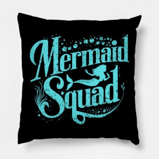 Mermaid Squad Birthday Party Family Matching Women Girl Cute Pillow