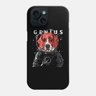 The Genius Funny Astronaut Beagle in Space Phone Case