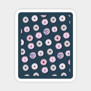 Donuts Pattern on Blue Magnet