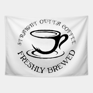 straight outta coffee Tapestry