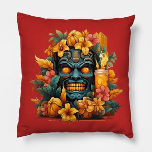 Tiki Tropical Vacation - Spring Break Pillow