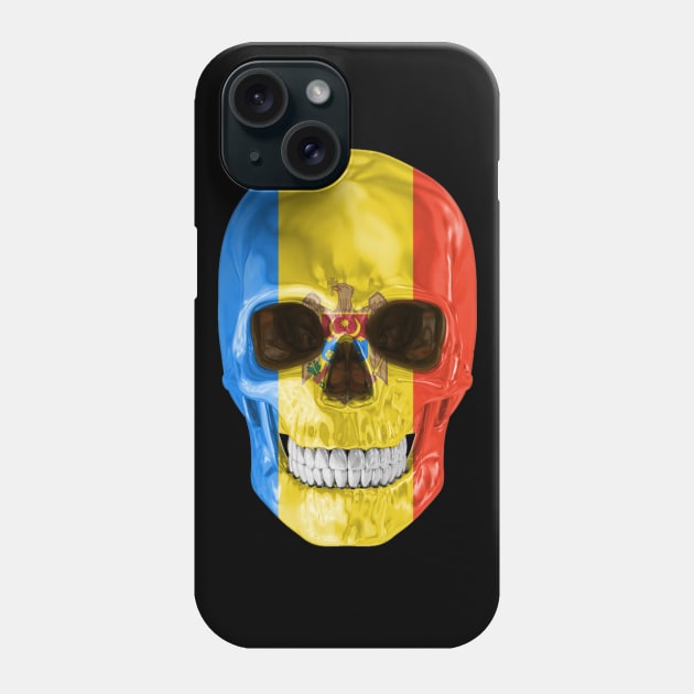 Moldova Flag Skull - Gift for Moldovan With Roots From Moldova Phone Case by Country Flags