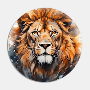 A majestic lion in watercolor style Pin