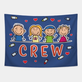 Kinder Crew Kids Friends Pre-K School Preschool Team Tapestry