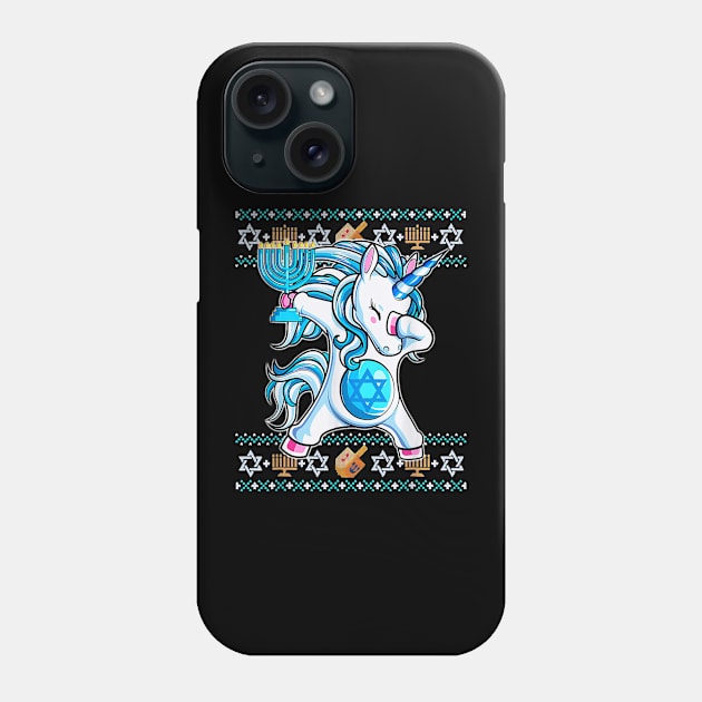 Jewnicorn Jewish Unicorn Hanukkah Pajama Phone Case by HBart