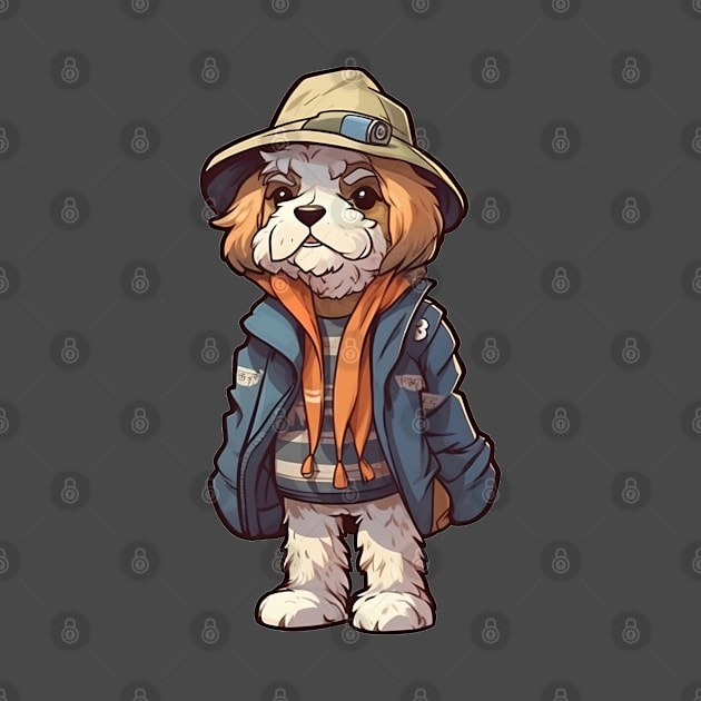 A cute dog wearing street fashion by AestheticsArt81