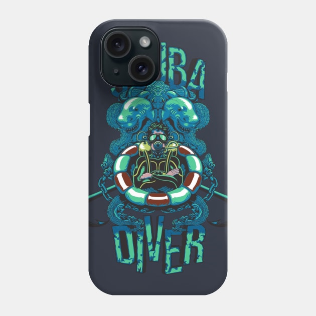 Scuba Diver Phone Case by RyudiBlack