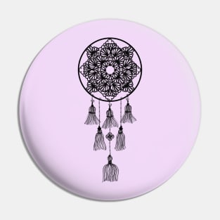 Black dreamcatcher over blue Pin