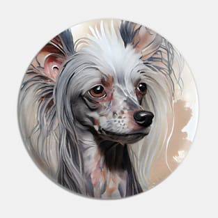 Chinese Crested Dog Portrait Pin