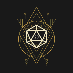 Esoteric Polyhedral D20 Dice Tarot One T-Shirt