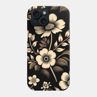 Beige Floral Illustration Phone Case