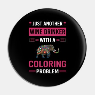 Wine Drinker Coloring Pin