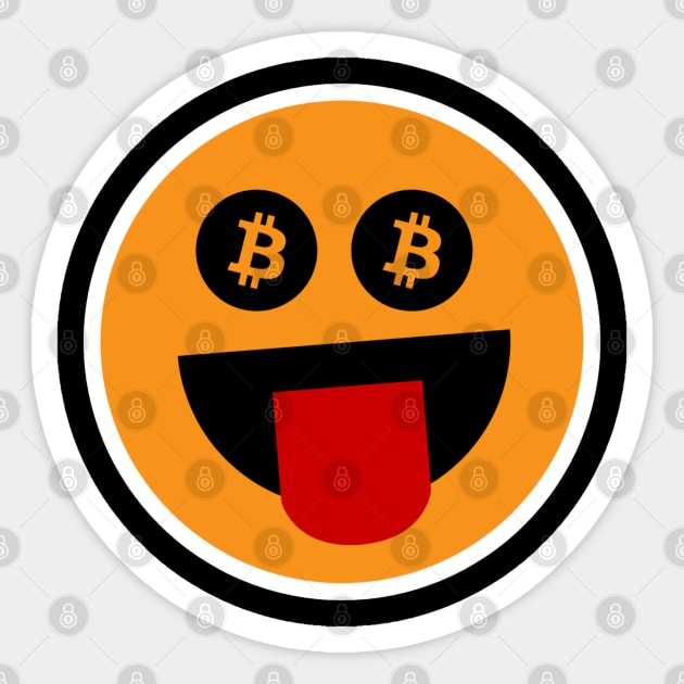 Bitcoin Crazy Emoji - Bitcoin - Sticker | TeePublic
