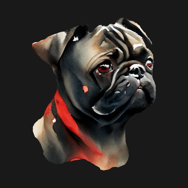 Black Pug Dog by swagmaven