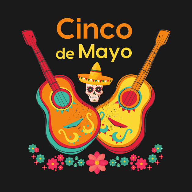 Print Cinco De Mayo Mexican Guitar by Eduard Litvinov