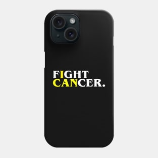 Fight Cancer (I Can), Yellow T-Shirt Phone Case