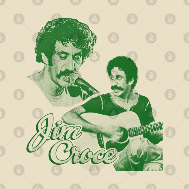 jim croce - green solid style by Loreatees