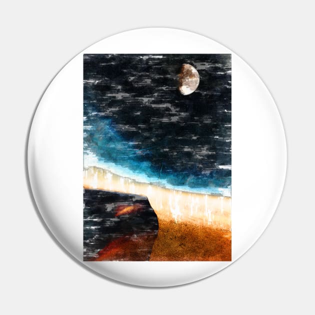 Desert Night Sky Moon Over Sand Dune. For Moon Lovers. Bright Moon Collection Pin by ColortrixArt