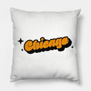 Chicago - Retro Classic Typography Style Pillow