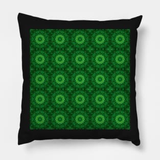 Green Clover Kaleidoscope pattern 11 Pillow