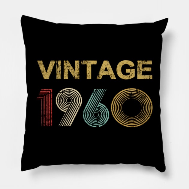 Vintage 1960 Made in 1960 60th birthday 60 years old Gift Pillow by AMOS_STUDIO
