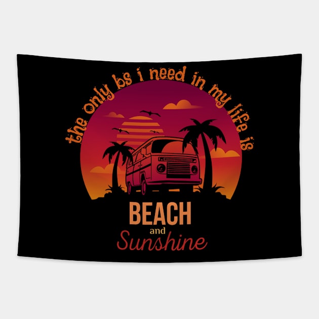 The Only BS I Need In My Life Is Beach and Sunshine Tapestry by Mkstre