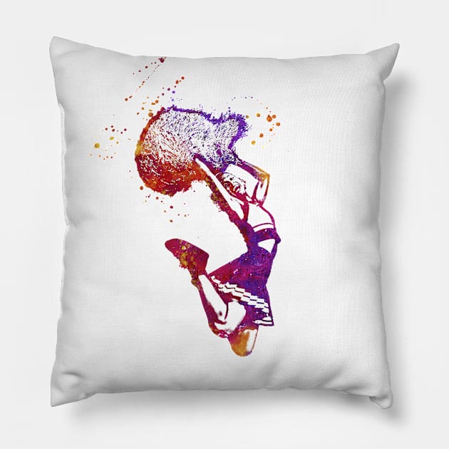 Cheeleader jumping with pom poms - 02 Pillow by SPJE Illustration Photography