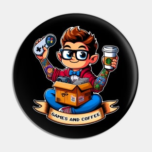 Games and coffee geek Pin