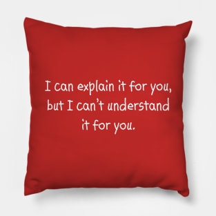 I Can Explain It For You, But I Can't Understand It For You Pillow