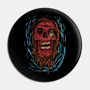 Creepy Zombie Head Pin