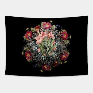 Vintage Oleander Flower Wreath Tapestry