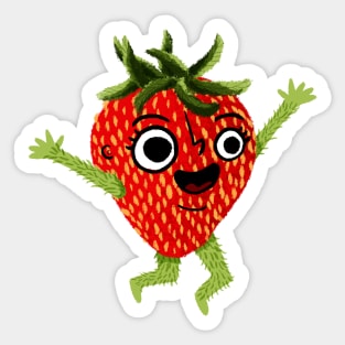 Cute Strawberry Sticker - hollymarshmallow